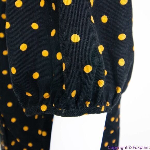 NEW Madewell Corduroy Puff-Sleeve Wrap Top in Oval Dot, S - Picture 11 of 16